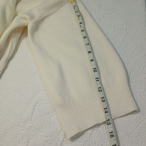 Sage + Stone Womens Cream Cropped Pullover Sweater S Ribbed Cuffs Lightweight - Picture 8 of 10